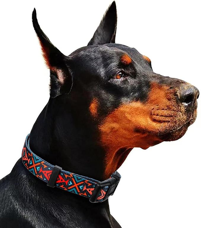 Tribal Dog Collar Aztec Pattern Adjustable Collars Large