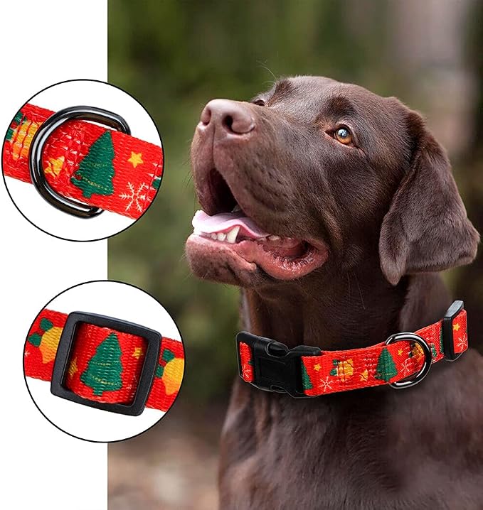 Holiday Christmas Festival Dog Collars S(Neck 11"-15.7", Width 5/8")