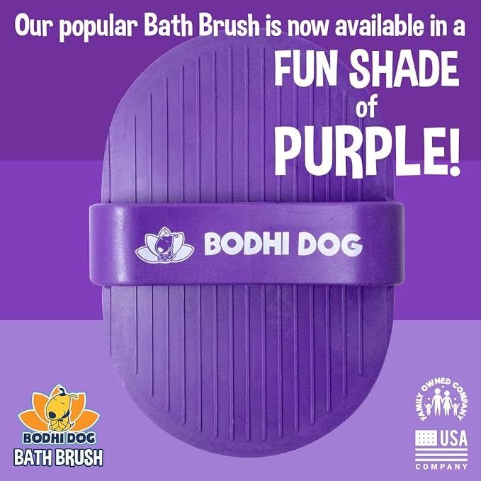 Bodhi Dog Shampoo Brush - Pet Grooming & Bath Supplies for Dogs and Cats - Bath Brush for Long & Short Hair - Premium Scrubber for Shower, Showerhead, Sprayer & Bathing (One Pack, Purple)