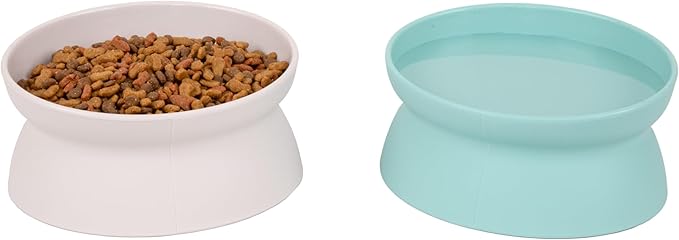 Kitty City Raised Cat Bowls, Large Bowl 2pk (Pastel) (Pack of 2)