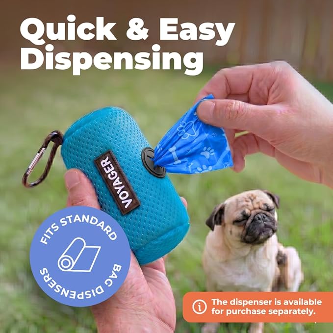 Best Pet Supplies Dog Poop Bags for Waste Refuse Cleanup, Doggy Roll Replacements for Outdoor Puppy Walking and Travel, Leak Proof and Tear Resistant, Thick Plastic - Blue (Unscented), 150 Bags