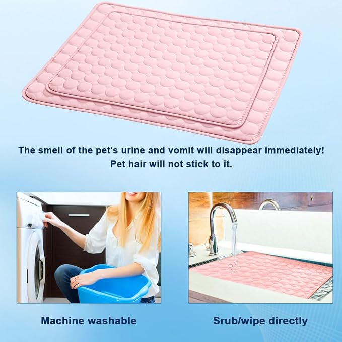 Dog Cooling Mat 2026 Upgraded Arc-Chill Cooling Dog Bed Mat, Washable Pet Cooling Pad (Q-Max>0.4) Cooling Mat for Dogs & Cats Indoor & Outdoor Car Seats (Pink, 28x22 in)