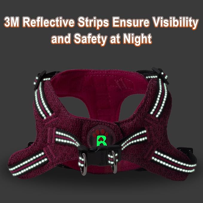 Dog Harness Step in Dog Vest Harness, Reflective Adjustable Puppy No Pull Harness Breathable Soft for Small and Medium Dogs Cats, Pink/Black, S