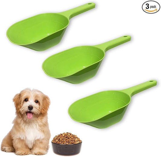 3PCS Dog Food Scoop, 1 Cup Plastic Pet Food Scoop With Measuring Lines for Dogs Cats Birds and Rabbits
