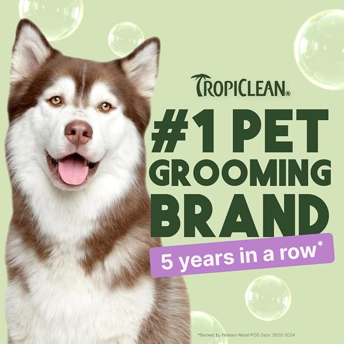 TropiClean Dog Conditioner, Professional Detangling & Moisturizing Conditioner, Puppy Safe, Made in the USA, Kiwi & Cocoa Butter Scent, 2.5 Gallon