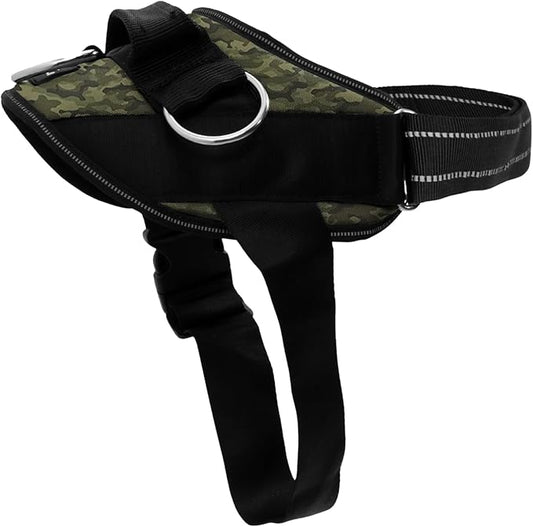 ShawnCo Essential Dog Harness, No-Pull Pet Vest with 3 Leash Clips, No Choke, Reflective, Adjustable and Padded, for Easy Walking and Training for Small, Medium and Large Dogs (Military Camo, XS)