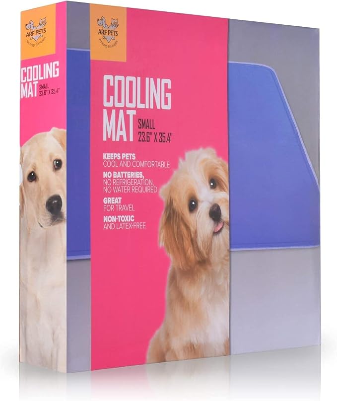 Arf Pets Dog Cooling Mat 27” x 43” Pad for Kennels, Crates and Beds, Non-Toxic, Durable Solid Self-Cooling Gel Material. No Refrigeration or Electricity Needed