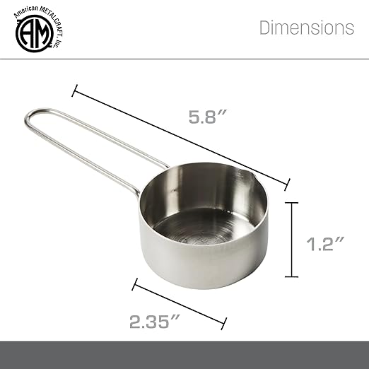 American METALCRAFT, Inc. 1/3 Stainless Steel Measuring Cup, Silver