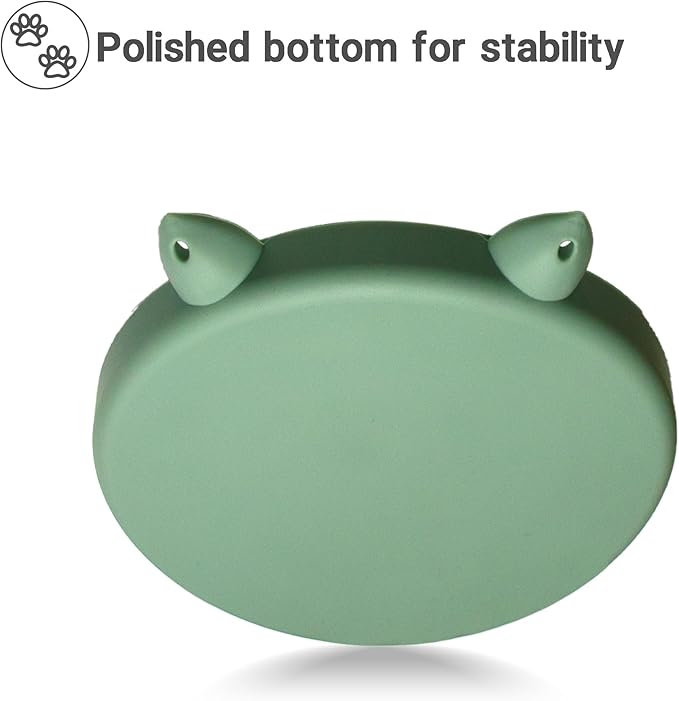 Bifeaw Slow Feeder Cat Bowl, Easy to Clean Silicone Bowl, Ideal for Dry and Wet Food (Green and Blue)