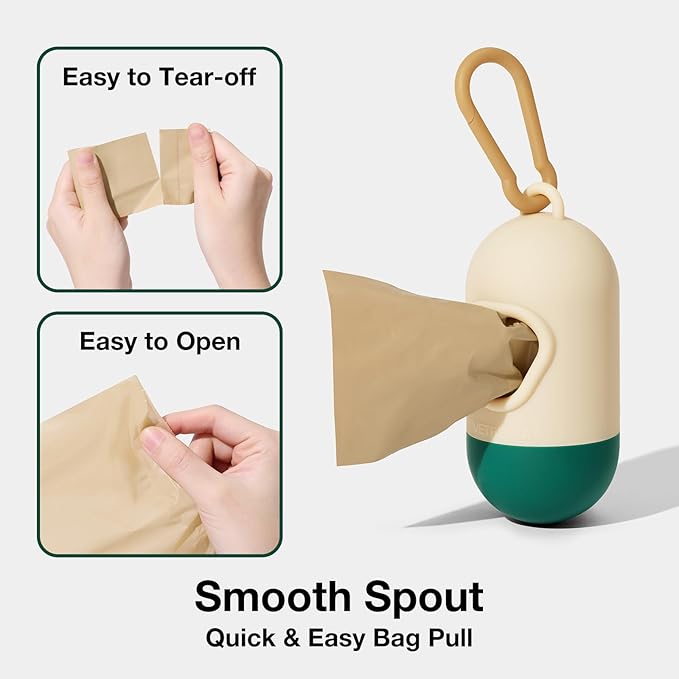 VETRESKA Dog Poop Bag with Dispenser, Leak Proof and Extra Thick Pet Waste Bags for Dog Walking and Cat Litter, Sandalwood & Almond Scented, 105 Count