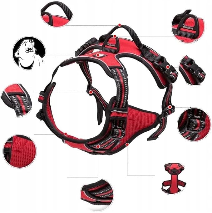 TRUE LOVE Adjustable No-Pull Dog Harness Reflective Pup Vest Harnesses Comfortable Control Brilliant Colors Truelove TLH5651(Grass Green,XS)