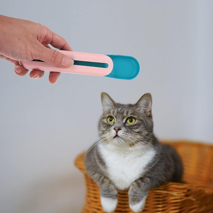 Ipetboom Dog Bowls Dog Bowls Pet Feeder Cat Strip Squeeze Spoon: Lickable Wet Cat Treats Pet Feeding Watering Supplies Wet Food Storage Pet Food Spoon Blue Bowl