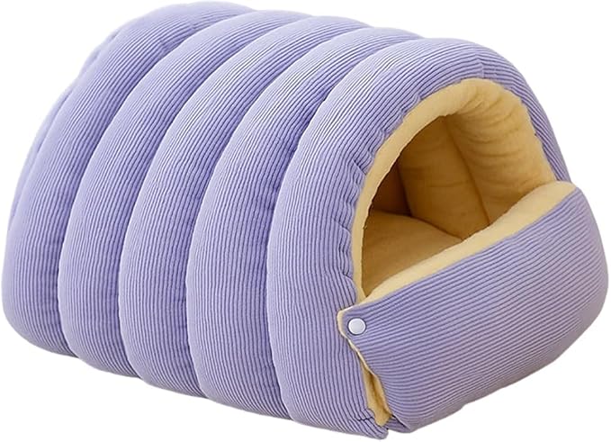 Plush Pet Cave Bed with Removable Cushion | Cozy Winter Hideaway for Small to Medium Dogs & Cats | Washable | XL Size, Light Beige
