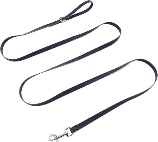WYuZe Waterproof Dog Leash 7FT 12FT, Odor-Proof Strong Coated Nylon Webbing Easy to Clean, Lightweight Long Leash for Outdoor Walking, Hiking, Beach Playing (7ft, Black)