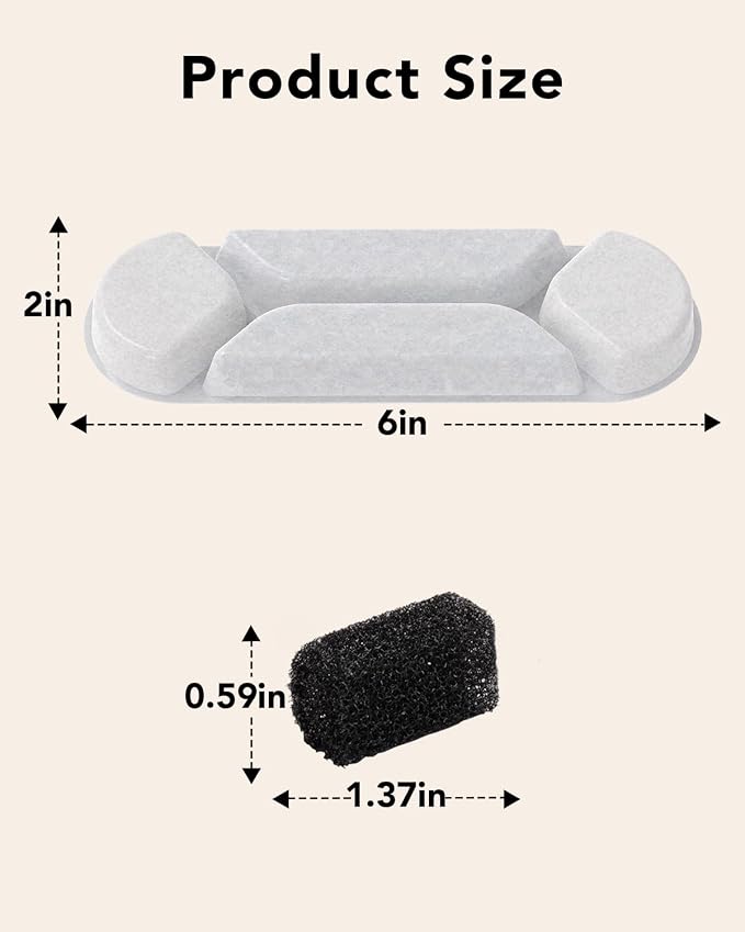 UPSKY 11L Elevated Dog Water Fountain Filter, 5 Pcs Replacement Filters, Multi-Layer Carbon Filters for 4 Heights Adjustable Pet Fountain