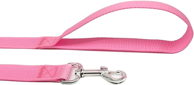 TAIAN 4FT/5FT/6FT Strong Dog Leash, Nylon Dog Leashes for Small Medium Large Dogs (Pink, 1 in x 10 ft)