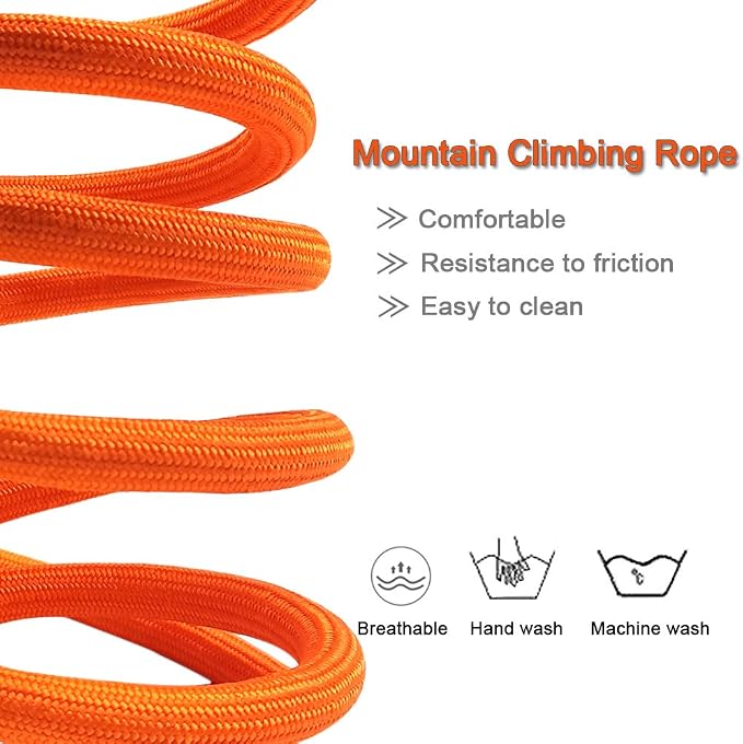 MayPaw 10 FT Dog Leash, Classic Solid Colors, 1/2" Strong Nylon Rope Dog Leash Reinforced with Leather Tailor Connection Heavy Duty Silver Clasp (10ft*1/2", Orange)
