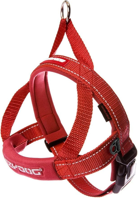 EzyDog Quick Fit Dog Harness – No Pull Harness for Training, Everyday Walking, and Easy Control - Adjustable Fit, Reflective, and Padded (X-Large, Red)