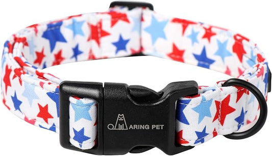 ARING PET 4th of July Collars for Dogs, Fourth of July Patriotic American Star Red White Blue Dog Collar for Puppy Small Medium Large Boy Girl Doggy-XS