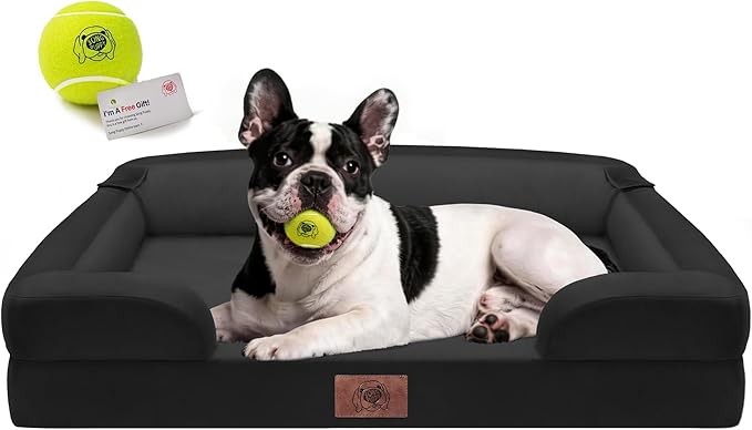 Dog Bed for Medium Large Size Dogs - Orthopedic Memory Foam Pet Couch Sofa with Washable Removable Bolster Cover,30 x 20