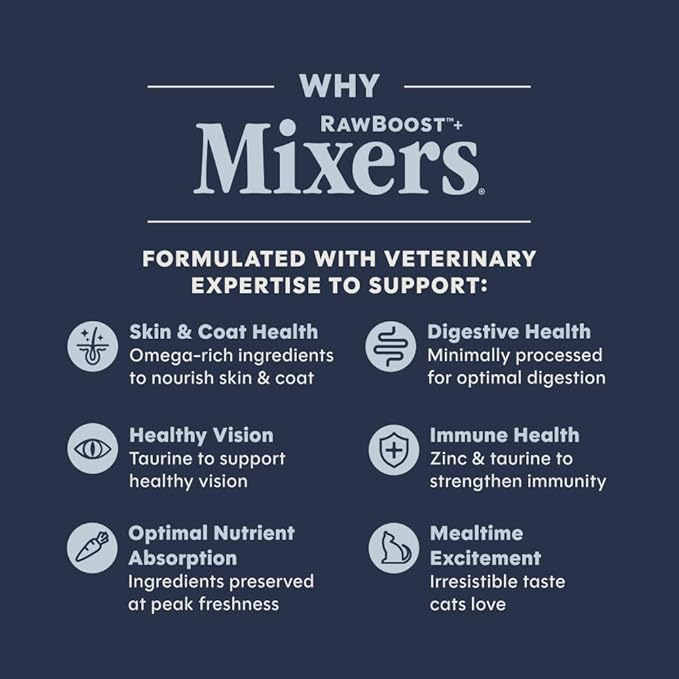 Instinct Raw Boost Mixers Freeze Dried Cat Food Topper, Grain Free - Farm-Raised Rabbit, 6 oz. Bag