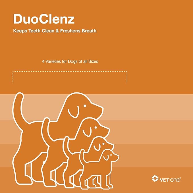 VetOne DuoClenz Rawhide Dental Hygenic Chews for Medium-Sized Dogs, 30-Count Bag