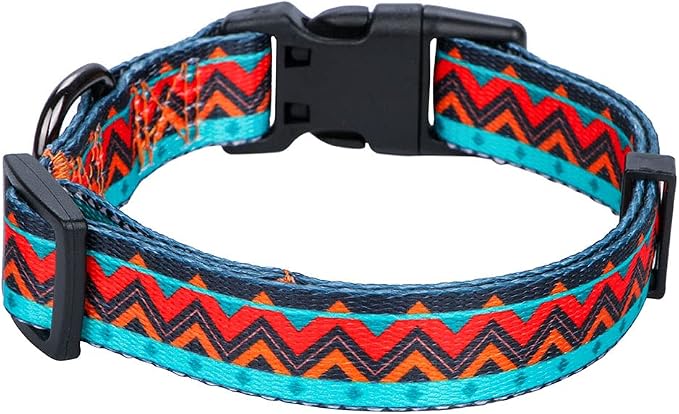 Tribal Dog Collar Aztec Pattern Adjustable Collars Medium Geometric