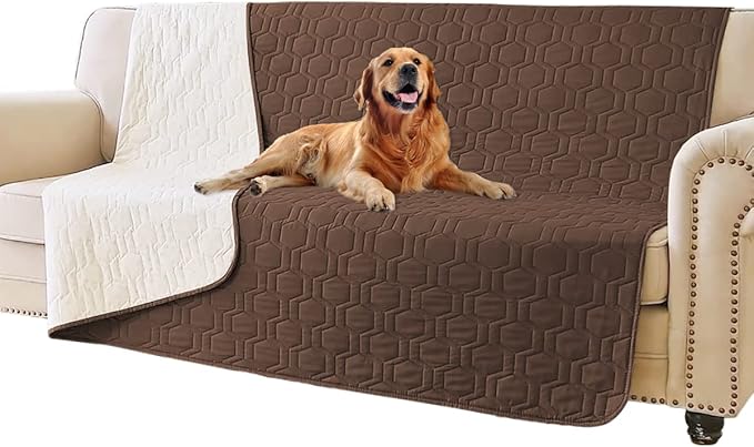 Tcksstex Waterproof and Anti-Slip Dog Bed Cover and Pet Blanket Sofa Pet Bed Mat ，car Incontinence Mattress Protectors Furniture Couch Cover for Most Cats Dogs, Pets（52x82-Chocolate）
