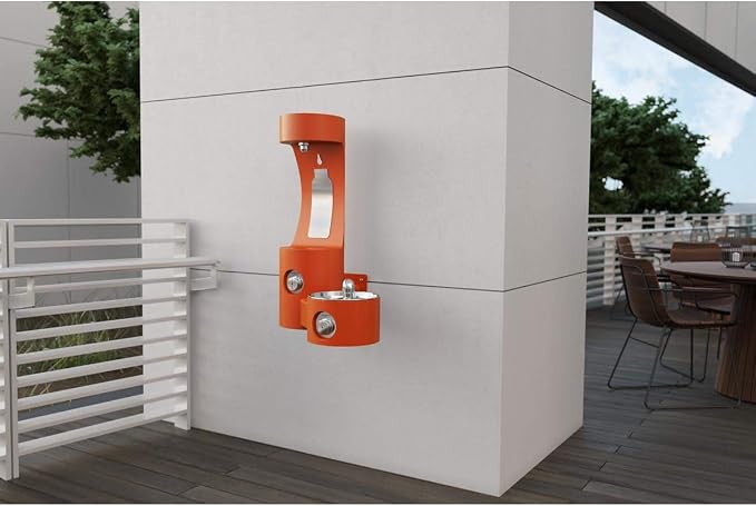 Elkay Outdoor Lk4408 Wall Mount Fountain & Bottle Filler Gray