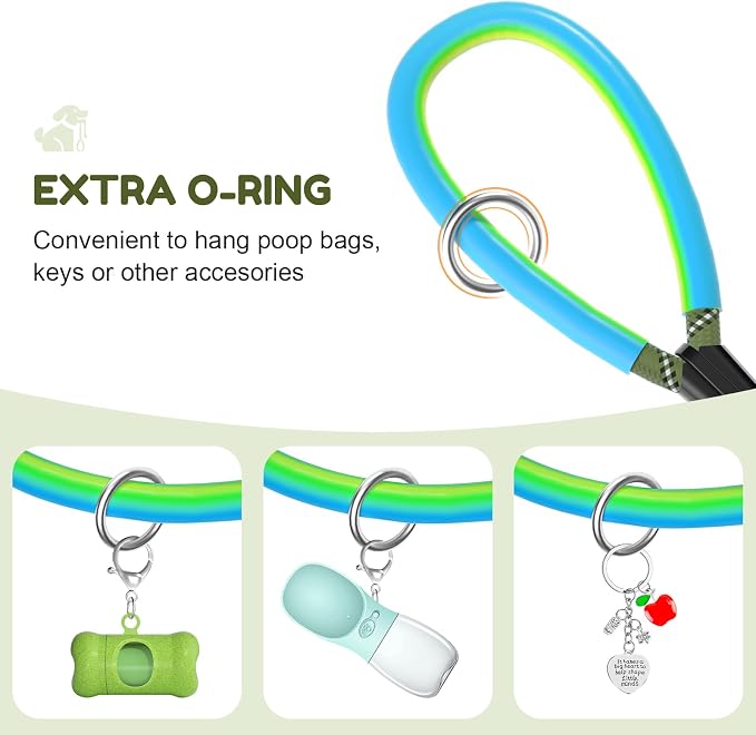 Dog Leash Heavy Duty 4/5/6ft XiaZ 2 Handles Dog Leashes for Medium Large Dogs 1/2 Inch 1000lb Strength Reflective PVC Waterproof-Handles Metal Hook Dual-Handle Rope Leash Nighttime Safety