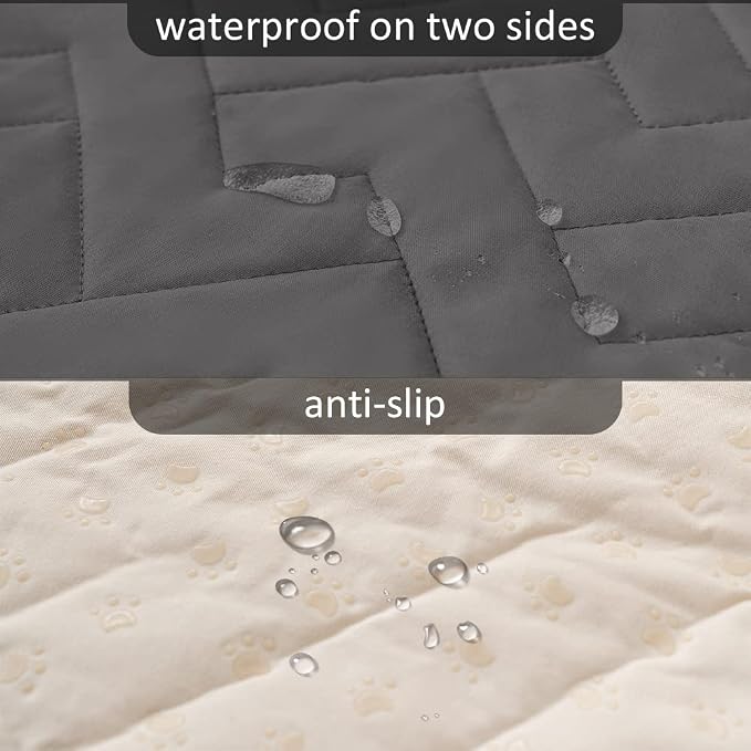 fuguitex Waterproof Dog Bed Cover Couch Cover for Pet Anti-Slip Cat Mat Pet Pad Blanket for Sofa Chair Recliner Bed Furniture Protrctor