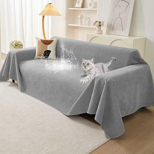 Warmstar Couch Protector from Cat Claws, Waterproof Couch Cover Anti Slip,Couch Cover 3 Cushion Sofa Washable,Anti-Scratch Pet Sofa Cover Heavy Duty,91"X118", Grey