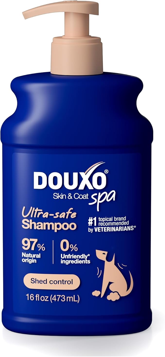 DOUXO SPA Shed Control Dog Shampoo, 16 fl oz. Reduces Excessive Shedding, Cleans and Hydrates the Skin, Leaves the Coat Soft, Radiant, and Smelling Great
