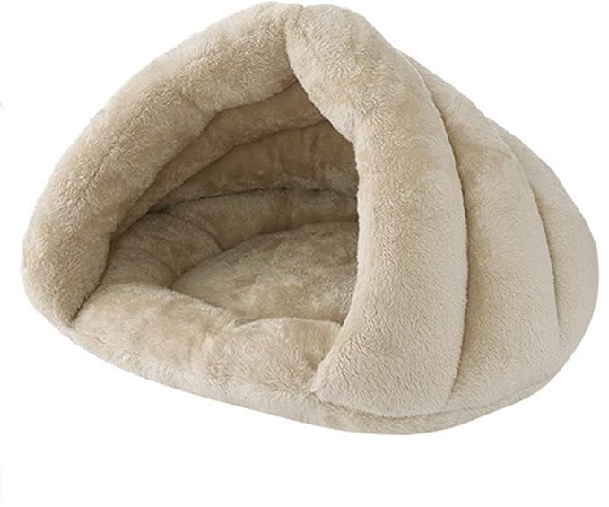 Pet Tent Cave Bed for Small Medium Cats Dogs Pets Sleeping Bag Thick Fleece Warm Slipper Dog Bed Cuddler Burrow House Hole Igloo Nest Cozy Triangle Bed for Cat Puppy