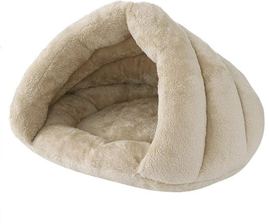 Pet Tent Cave Bed for Small Medium Cats Dogs Pets Sleeping Bag Thick Fleece Warm Slipper Dog Bed Cuddler Burrow House Hole Igloo Nest Cozy Triangle Bed for Cat Puppy