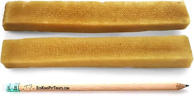 EcoKind Yak Cheese Himalayan Dog Chews, Yak Chews for Large Dogs, Long Lasting Bone for Aggressive Chewers, Only 3 Ingredients, Natural High Protein Treats, No Additives, Lactose Free, Large - 2 Chews