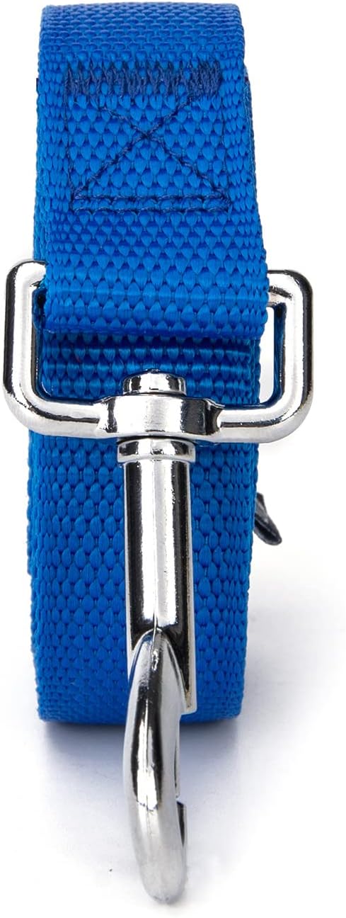 Strong Durable Nylon 15ft Long Dog Training Leash, Traction Rope, 1 Inch Wide, for Small and Medium Dog (Blue, 15 Feet)