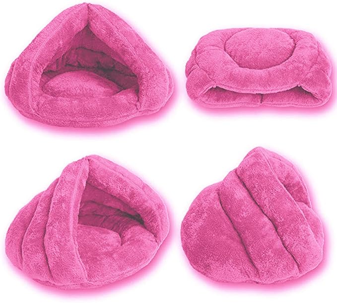 Pet Tent Cave Bed for Small Medium Cats Dogs Pets Sleeping Bag Thick Fleece Warm Slipper Dog Bed Cuddler Burrow House Hole Igloo Nest Cozy Triangle Bed for Cat Puppy