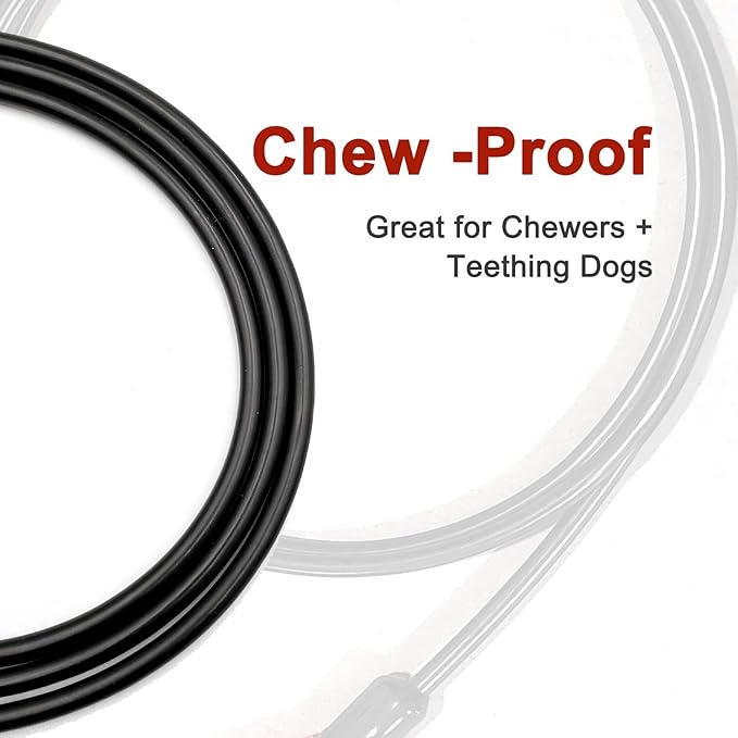 Heavy Duty Dog Leash, Chew Proof Metal Leash for Large Dogs (Up to 250lbs), WireRope Dog Leashes with Soft Silicone Grip (Black, 10 FT)