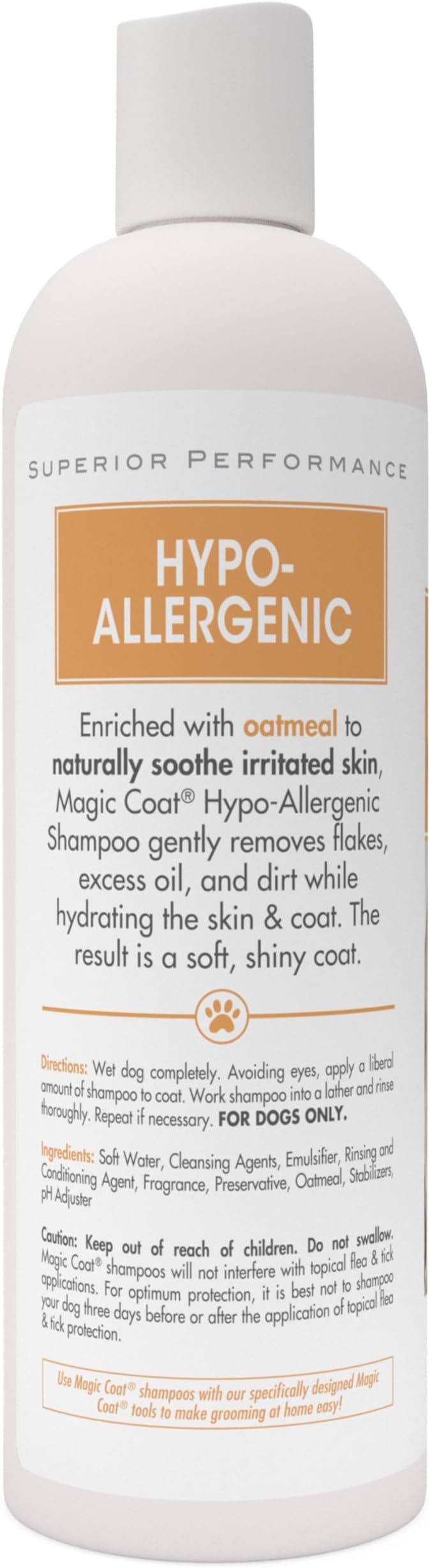 Four Paws Magic Coat Hypoallergenic Nourishing Oatmeal Shampoo for Dogs, Moisturizing Dog Wash for Itchy Dry Skin, Dog Grooming, Soothing Cucumber Scent, 16 Ounce