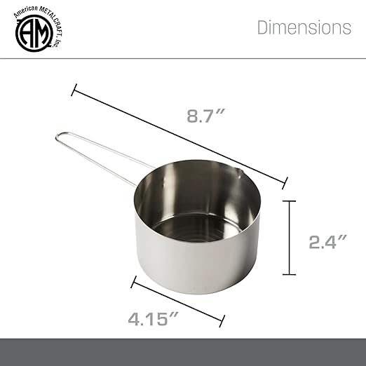 American METALCRAFT, Inc. MCW200 2-Cup Stainless Steel Measuring Cup with Wire Loop Handle, Silver