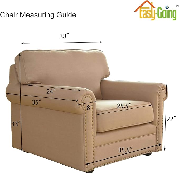 Easy-Going Stretch Chair Sofa Slipcover 1-Piece Couch Sofa Cover Furniture Protector Soft with Elastic Bottom for Kids, Pet. Spandex Jacquard Fabric Small Checks (Chair, Dark Blue)