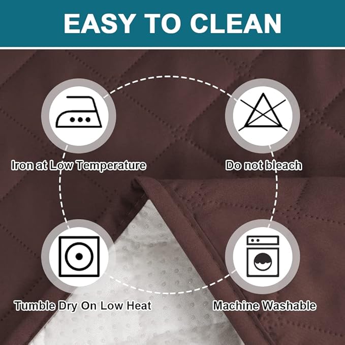 Turquoize 100% Waterproof Sofa Covers Chair Cover Slipcover Couch Protector Triple Non-Slip Sofa Slipcover for 1 Cushion Furniture Protector for Pets, Kids,Dog (Chair 23", Brown)