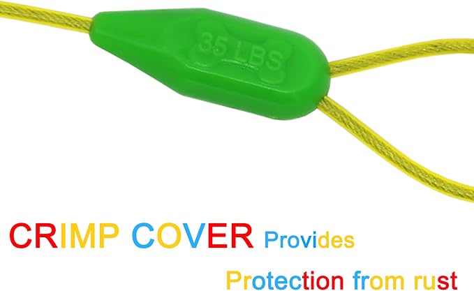 Petest 15ft Tie-Out Cable with Crimp Cover for Small Dogs Up to 35 Pounds