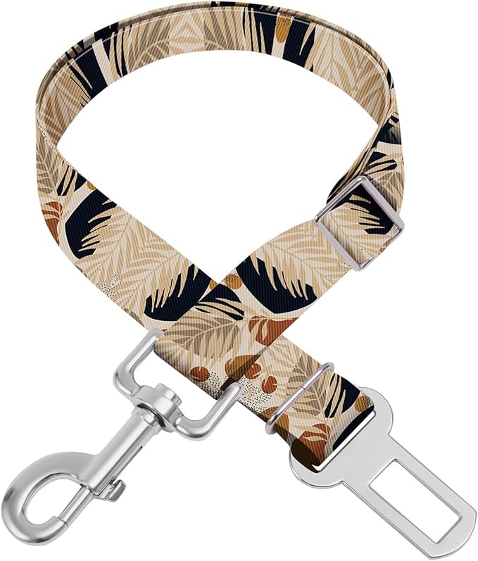 Adjustable pet cat and Dog car seat Belt，The Lanyard is Flexible and Adjustable from 20 to 33 inches (Foliage)