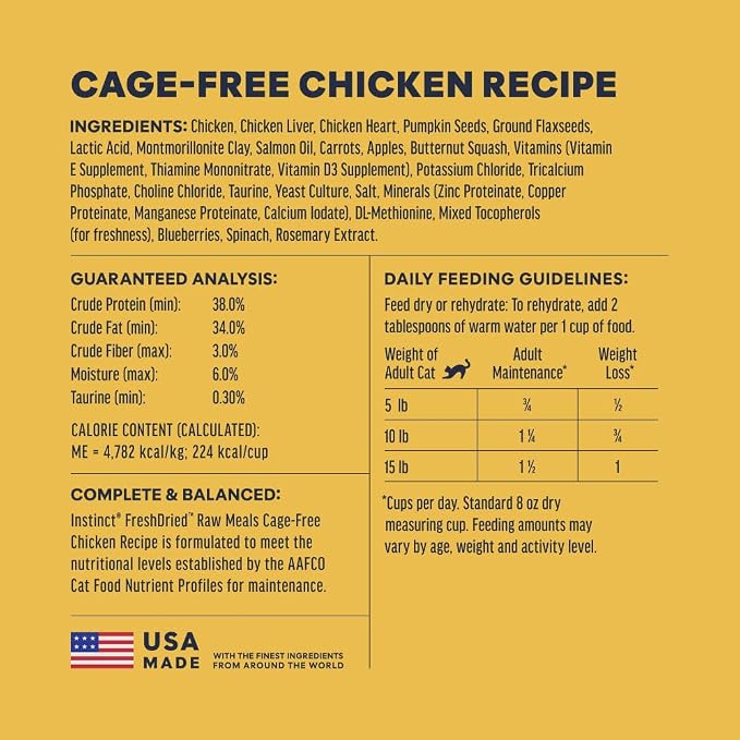 Instinct Raw Meals Freeze-Dried Chicken Cat Food, 25 oz. Bag