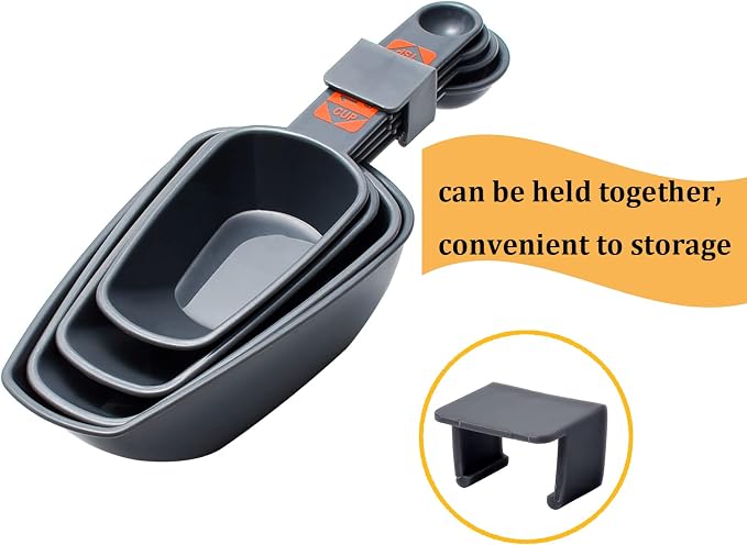 Comtim 4-in-1 Dog Food Scoop Set - 1 Cup, 1/2 Cup, 1/3 Cup, 1/4 Cup Pet Food Measuring Cup for Dog Cat