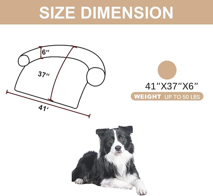 Luxurious Calming Dogs/Cats Bed Mats, Dog Pad Washable Removable Couch Cover, Plush Long Fur Mat for Pets, Waterproof Lining, Perfect for Small, Medium and Large Dogs and Cats (Beige, 41"x37")