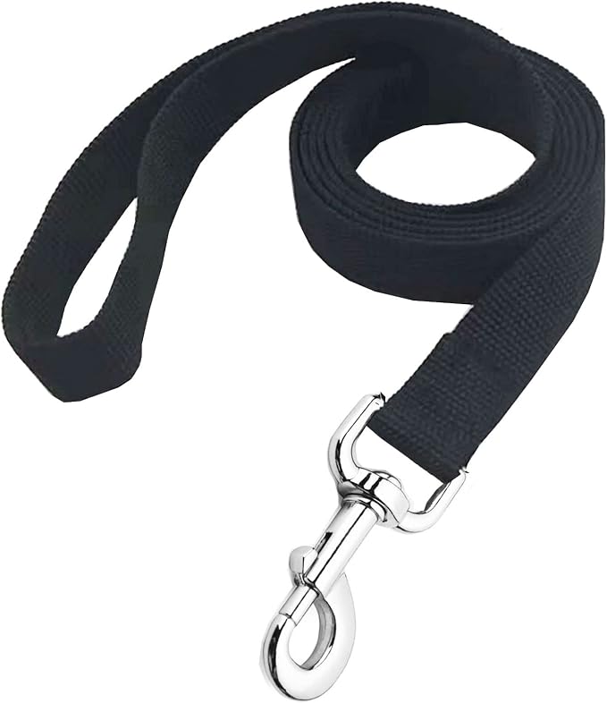 Strong Nylon Dog Leash, 4FT/ 5 FT/ 6FT Dog Leashes for Medium Large Dogs (4 FT, Black)