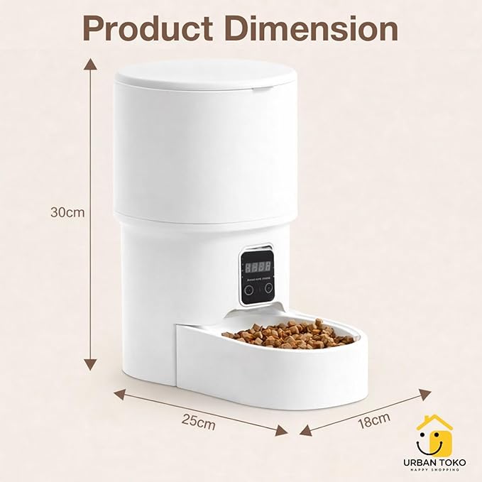 Automatic Pet Feeder for Cats & Dogs – Programmable Timed Food Dispenser with Portion Control, Battery Backup, and Secure Locking Lid for Healthy Pet Routines